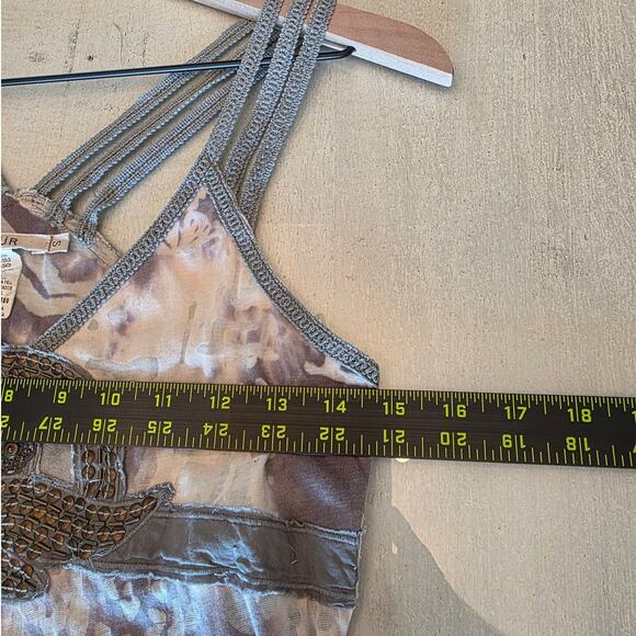 Mur Mur Women's Y2K Beaded Spaghetti Strap Top SZ Small - Picture 6 of 7